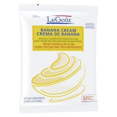 LeGout® Instant Banana Cream Pudding & Pie Filling 12 x 24 oz - 