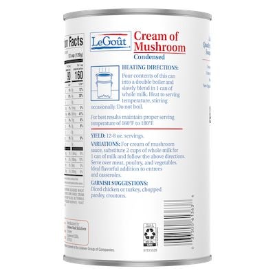 LeGout® Cream of Mushroom Canned Soup 12 x 50 oz - 