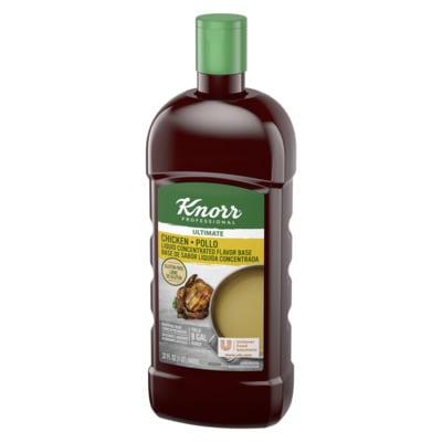 Knorr® Professional Liquid Concentrated Base Chicken 4 x 32 oz - Knorr® liquid concentrated base offers exceptional flavor, color, and aroma.