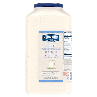 Hellmann's® Light Ranch Salad Dressing 4 x 1 gal - To your best salads with Hellmann's® Light Ranch Salad Dressing (4 x 1 gal) that looks, performs and tastes like you made it yourself.