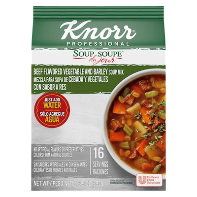 Knorr® Professional Soup du Jour Mix Beef Flavored Vegetable & Barley 4 x 13.9 oz - 