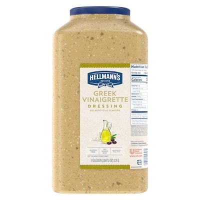 Hellmann's® Greek Vinaigrette 4 x 1 gal - To your best salads with Hellmann's® Greek Vinaigrette (4 x 1 gal) dressing that looks, performs and tastes like you made it yourself.