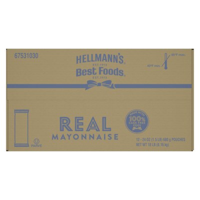 Hellmann's®/Best Foods® Real Mayonnaise Pouch 24 ounces, pack of 12 - 