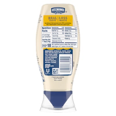 Hellmann's® Real Mayonnaise Squeeze Bottle 12 x 11.5 oz - 