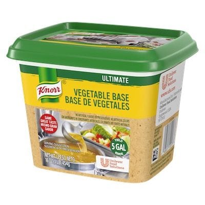 Knorr® Professional Ultimate Vegetable Bouillon 1lb. 6 pack - Excess salt in bases masks the true flavor of soups - not in Knorr® Professional Ultimate Vegetable Bouillon Base 6 x 1 lb!