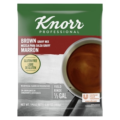 Knorr® Professional Brown Gravy 6 x 6.83 oz - Deliver simple, clean food with ease. Knorr® Gravies are reinvented by our chefs with your kitchen and your customers in mind.