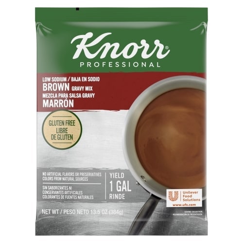 Knorr® Professional Low Sodium Brown Gravy 6 x 13.5 oz - Knorr® Brown Gravy and Low-Sodium Brown Gravy deliver superior quality, balanced flavor, and performance you can rely on.
