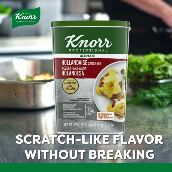 Knorr® Professional Hollandaise Sauce Mix 30.2oz. 4 pack - Deliver simple, clean food with ease.