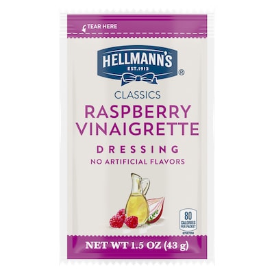 Hellmann's® Classics Raspberry Vinaigrette Sachet 102 x 1.5 oz - To your best salads with Hellmann's® Classics Raspberry (102 x 1.5 oz) dressing that looks, performs and tastes like you made it yourself.