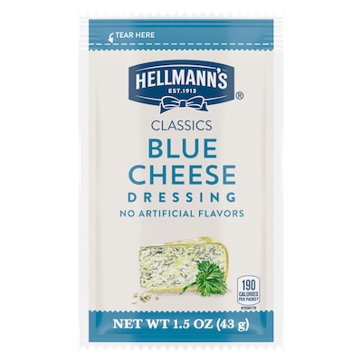 Hellmann's® Classics Blue Cheese Dressing Sachet 102 x 1.5 oz - To your best salads with Hellmann's® Classics Blue Cheese Dressing (102 x 1.5 oz) that looks, performs and tastes like you made it yourself.