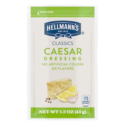 Hellmann's® Classics Caesar Dressing Sachet 102 x 1.5 oz - To your best salads with Hellmann's® Classics Caesar Dressing (102 x 1.5 oz) that looks, performs and tastes like you made it yourself.