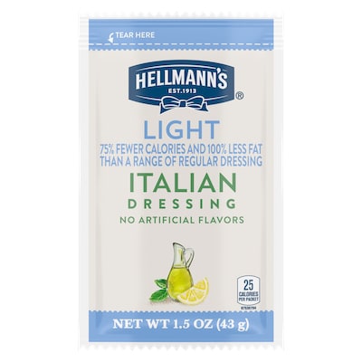 Hellmann's® Light Italian Salad Dressing Sachet 102 x 1.5 oz - To your best salads with Hellmann's® Light Italian Salad Dressing (102 x 1.5 oz) that looks, performs and tastes like you made it yourself.