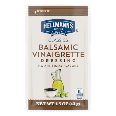 Hellmann's® Classics Balsamic Vinaigrette Sachet 102 x 1.5 oz - To your best salads with Hellmann's® Classics Balsamic Vinaigrette (102 x 1.5 oz) dressing that looks, performs and tastes like you made it yourself.