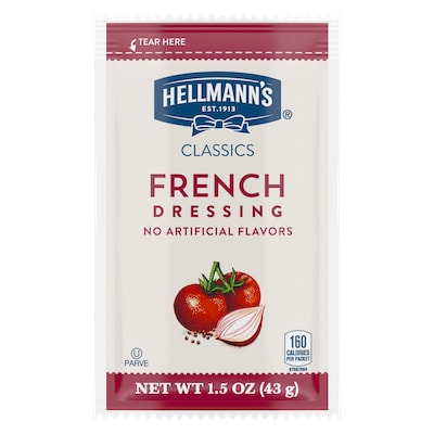 Hellmann's® Classics French Dressing Sachet 102 x 1.5 oz - To your best salads with Hellmann's® Classics French Dressing (102 x 1.5 oz) that looks, performs and tastes like you made it yourself.