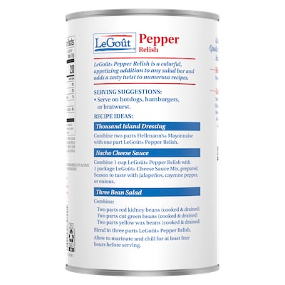 LeGout® Pepper Relish 6 x 3 lb - 