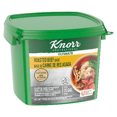 Knorr® Professional Ultimate Beef Bouillon Base 4 x 5 lb - Excess salt in bases masks the true flavor of soups - not in Knorr® Professional Ultimate Beef Bouillon Base 4 x 5 lb!