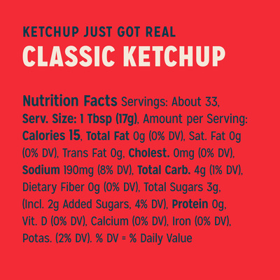 Sir Kensington's Classic Ketchup 12 x 20 oz - High Fructose Corn Syrup will never enter our kitchen.