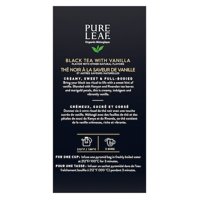Pure Leaf® Organic Black with Vanilla Hot Tea 6 x 25 bags - 