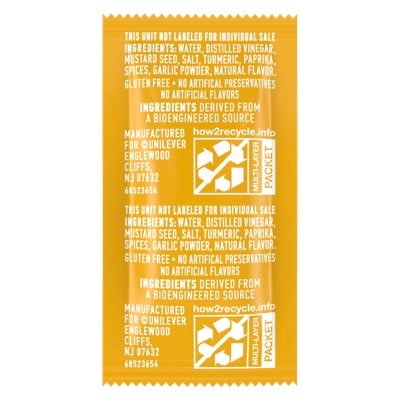 Best Foods® Yellow Mustard Stick Pack 500 x 0.25 oz - 