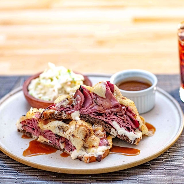 Pumpernickel Reuben with Stout Gravy Pumpernickel Reuben with Stout Gravy